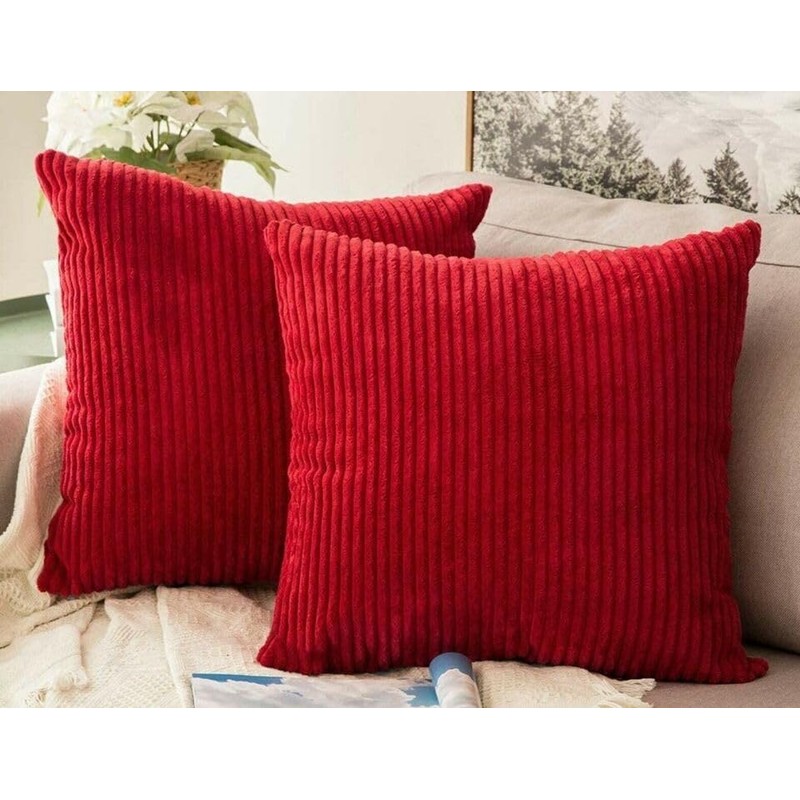 Seechoo Corduroy Cushion Covers, Set of 2, 45 x 45