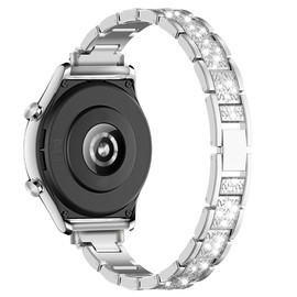 LYSANDRA Bands Compatible with Fitpolo AR-01 Smartwatch Band for Women, Metal Jewelry Sparkly Diamond Thin Replacement Compatible for aeac AR-01 Smartwatch (Silver)