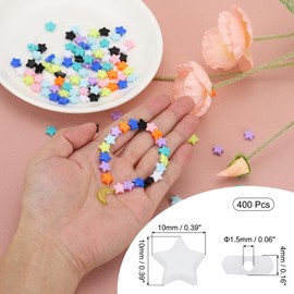 PATIKIL Acrylic Star Beads, 400 Pcs Star Shape Friendship Bracelet Beads Spacer Loose Crafting Bead Large Hole for Jewelry Making DIY Art Craft Necklace Earring Decoration, White