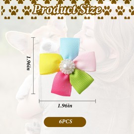 White Pearl and Colorfull Flower Dog Hair Clips - 6Pcs Dog Alligator Hair Clips Duck Billed Cats Pet Hair Barrettes Puppy Dogs Hairpin Dog Hair Accessories for Dog Cat Puppy Pets Grooming Xmas Gifts