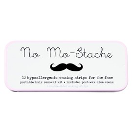 No Mo-Stache Wax Strips for Hair Removal, 12 Count - Hypoallergenic All Skin Types - Facial Hair Removal For Women - Travel Friendly Wax Strips For Lip, Brows, Chin, Face + Post Wax Aloe Cream