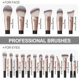 MAANGE Brush Set Makeup Professional Makeup Brush Set 18 Pieces Premium Synthetic Makeup Brush Foundation Brush Blending Face Powder Blush Eyeshadow Makeup Brush