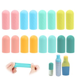 VZYUVY 16PCS Travel Bottle Covers Leak Proof, Silicone Covers for Toiletries