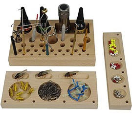 Aventik 3 in 1 Classic Wooden Fly Tying Tool Caddy Fishing Tools Organizer, Fly Tying Accessories Designed by Fly Tying Specialist