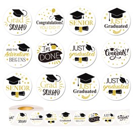 Pack of 500 Graduation Season Decorative Stickers, Graduation Season Blackboard Edge Stickers, Classroom Border Roll Bulletin Board Edge Stickers, Grade Party Decorations, Envelope Seal, 3.8 cm