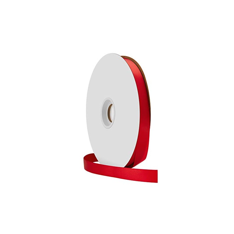 Berwick Offray 5/8" Single Face Satin Ribbon, Red, 100 Yds