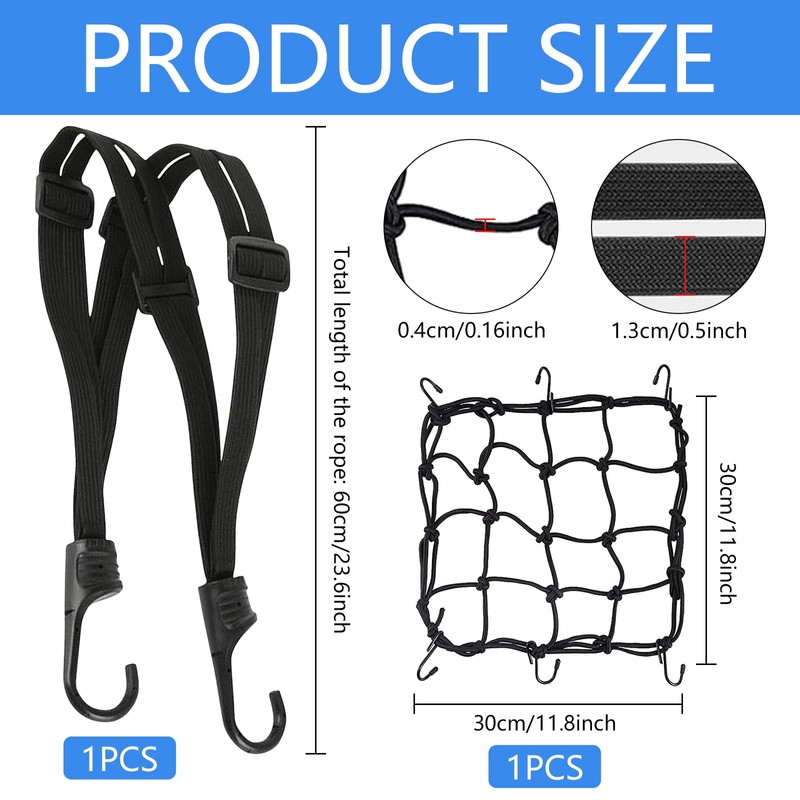 Pack of 2 Lashing Strap Bicycle Hook Pannier Rack Tie