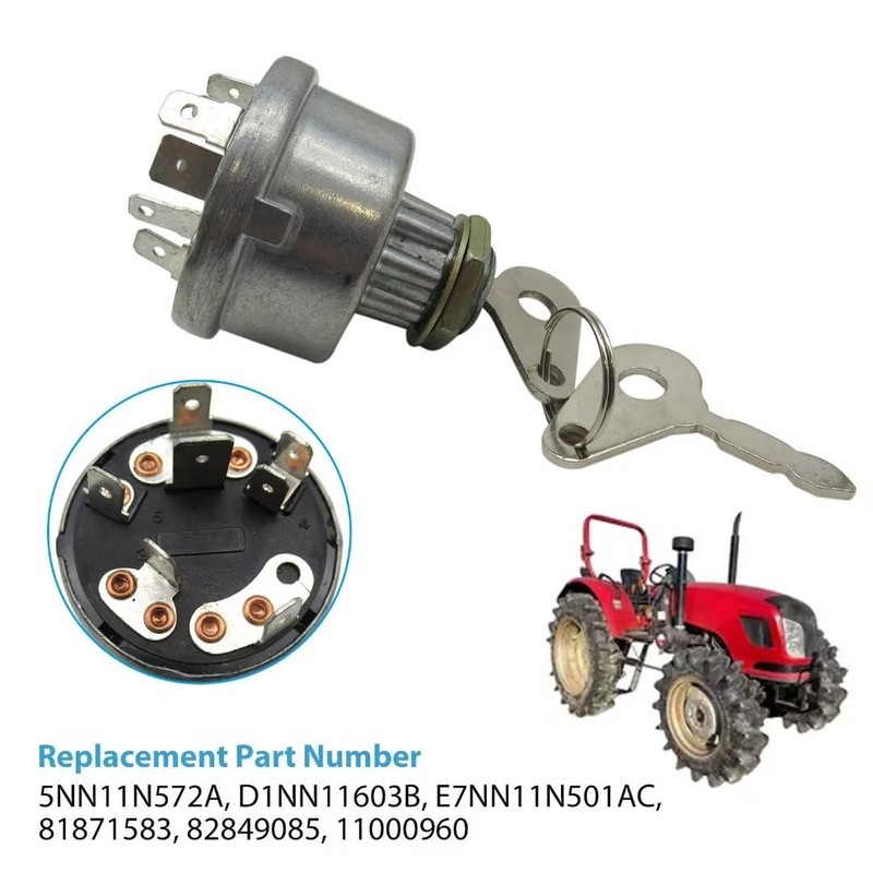 JRSHOME Ignition Switch Starter with Key Fits for Ford Tractor