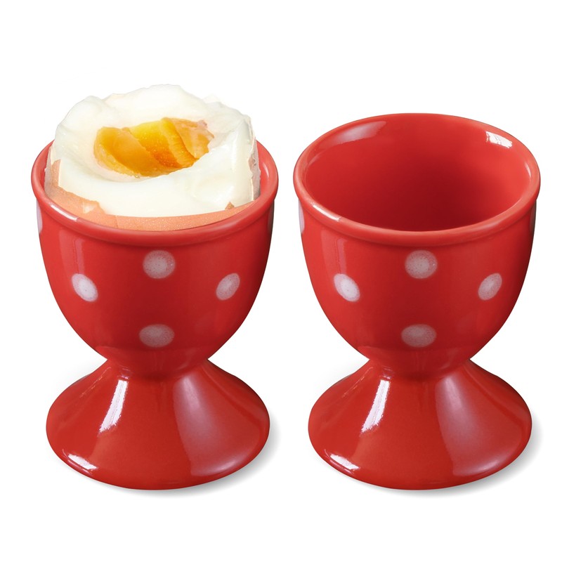 Cinf Easter Ceramic Egg Cup Red Set of 2 Porcelain