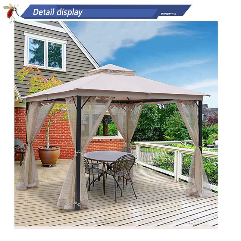 10x12 Gazebo Replacement Mosquito Netting, 4-Panel Sidewall Screen with Zipper