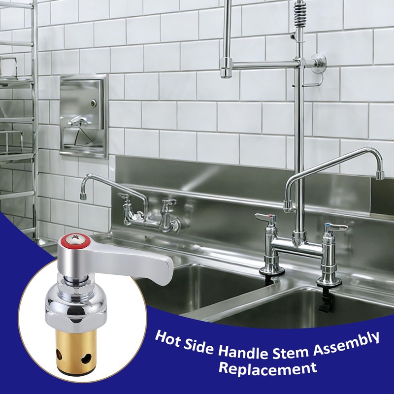 OasisFlow Hot Side Handle Stem Assembly Replacement Fits T&S Faucets,