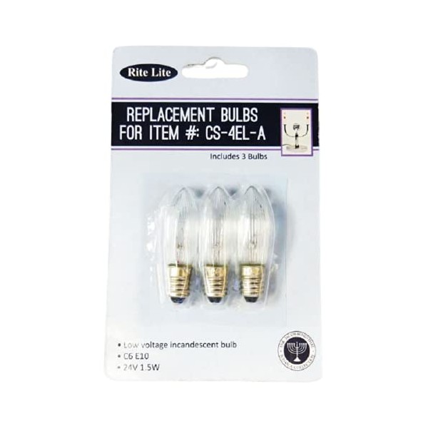 REPLACEMENT BULBS FOR CS-4-EL-A, SET OF 3 CARDED