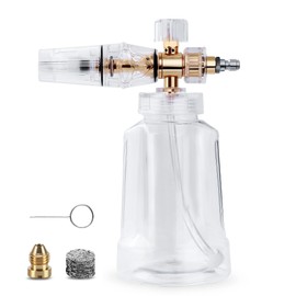 Foam Cannon - Pressure Washer Gun with 1/4 Inch Quick Connect and Adjustable Nozzle Car Wash Sprayer with 1 L Bottle, Professional Car Foam Cannon Fits Most Power Washing Accessories (4000 PSI)