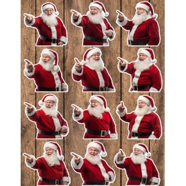 Unbranded Pointing Santa Claus Die Cut Vinyl Stickers Set Scrapbooking Laptop Waterbottle