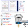 ZJWZJH Waterproof Push Button Switch 22mm Momentary 12V DC/AC SPDT