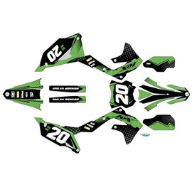 Kalair GFX Graphics Kit for Kawasaki KX250F (2021-2022) Spear Series Green 9 Mil-Dirt Pit Bike Motorcycle Stickers,Dirtbike Racing Decal Automotive Motocross Accessories no Plastics