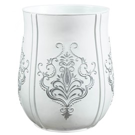 Creative Scents Vintage White Small Bathroom Trash Can 1.58 Gal / 6L Waste Basket for Bathroom - Durable Garbage Can - Space Friendly Waste Bin for Rustic Bedroom or Living Room Décor