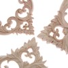 MUXSAM 4Pcs 15cm Wood Carved Unpainted Sharp Corner Onlay Applique