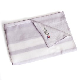 f/l Easy Lifestyle [Imabari Nap Blanket] Towel Blanket, Children, Summer, Nursery School, Border Pattern, Stylish, Pile & Gauze, Baby Blanket, Swaddling, Multi-Blanket, Office Throw (Purple)
