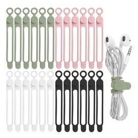 Timotech te trae el futuro de la organización: Accesorio avanzado que MATERIAL DE CALIDAD: Estos Organizadores de cables ajustables están fabricados con silicona.