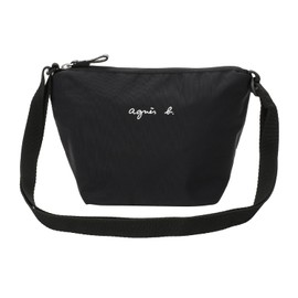 agnesb AC12E POCHETTE Sacoche Bag Nylon Shoulder Bag, Black
