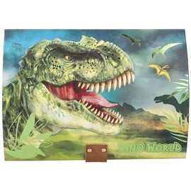 Depesche 12115 Dino World - Schatztruhe mit Code, Sound und Licht, ca. 15 x 20 x 12,5 cm groß, Kiste für kleine Kostbarkeiten und Geheimnisse, Schwarz