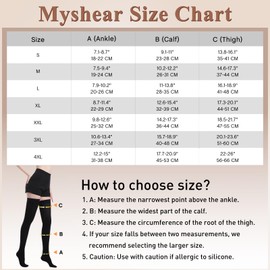 Myshear Medical Compression Stockings for Women and Men, 20-30 mmHg Thigh High Compression Socks, Closed Toe Graduated Compression Hoses, Long Circulation Pressure Stockings for Varicose Veins, Edema