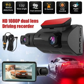 Unbranded 1080P Dual Lens Car DVR Dash Cam Video Recorder G-Sensor Front And Inside Camera
