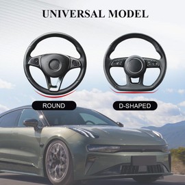 QZTYTY Car Steering Wheel Cover, 15 inch Carbon Fiber Microfiber PU Leather Elastic Steering Wheel Protector, Universal Car Accessories (Dark Green)