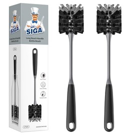 MR.SIGA Cepillo para Polvo Botella Mango Largo, Cepillo para Polvo Limpieza para Botella de Agua, cristalería, Paquete de 2