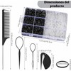 Bandas Elásticas para el Cabello Duraderas,Mini Bandas de Goma Negro&Blanco