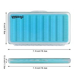 Aventik 2 PC Slim Fly Fishing Box Silicone Fly Fishing Tackle Trays Jig Box Lures Box 7.36"X4.02"X0.63"(No-waterproof-G34LSH)
