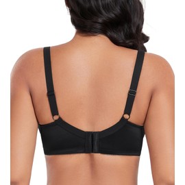 DotVol Women's Full Coverage Unpadded Underwire Semi Sheer Lace Bras Minimizer Everyday Bra(Black, 34D)