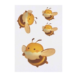 4 x 'Cute Bumblebee Flying' Temporary Tattoos - Water Resistant, Skin-Safe, Non-Toxic Transfers, Mixed Sizes (TO00085868)