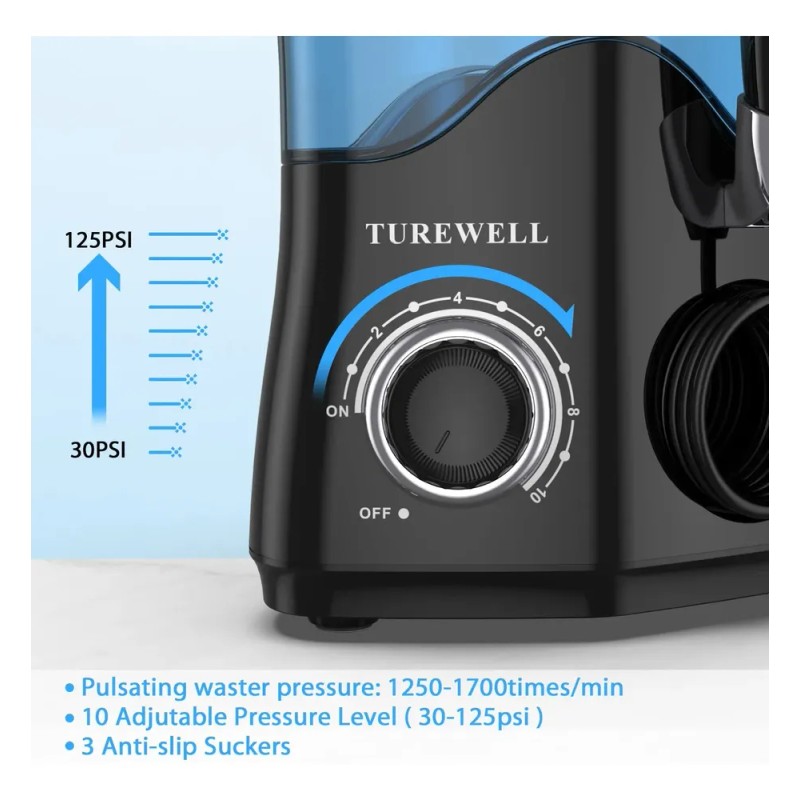 Hilo Dental Turewell Water Con 8 Puntas Y 10 Niveles