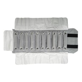 SCIKHEFT Ring holder velvet Pouch Jewelry Travel Roll Small Bag Black and Gray inside For Rings (Black and Gray)