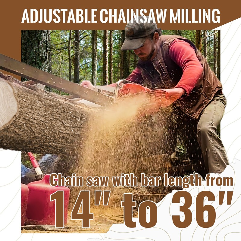 ECOTRIC 14"- 36" Chainsaw Mill Portable Sawmill Bar Chain Saw