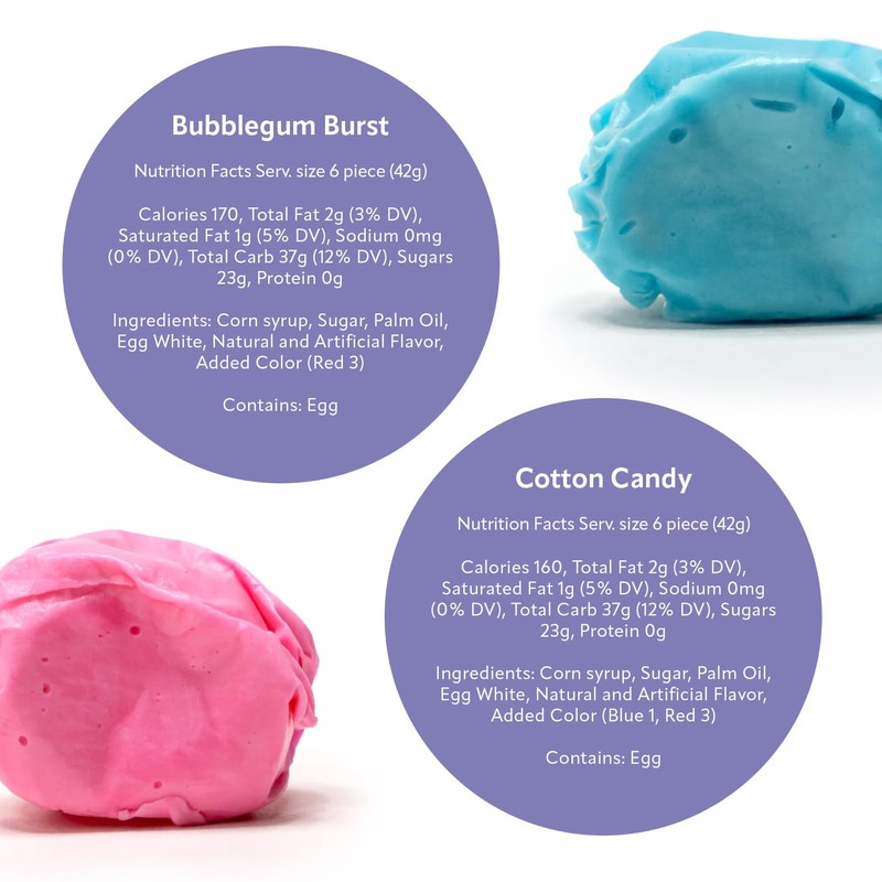 Taffy.com Salt Water Taffy Candy Duo Pack - Bubblegum Burst