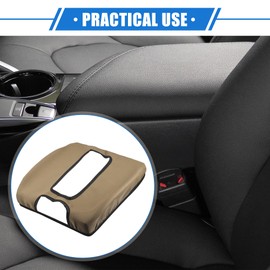 X AUTOHAUX Armrest Protector Cover Pad Replacement Compatible for GMC Sierra 2014-2017 for Chevy Silverado 2014-2018, Durable Neoprene Fabric Deep Brown