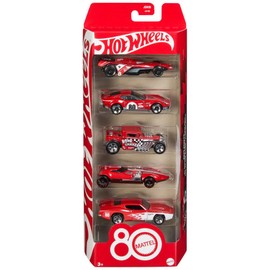 Hot Wheels Diecast Vehículo de Juguete Mattel 80 Aniversario Paquete de 5 Autos para niños de 3 años en adelante