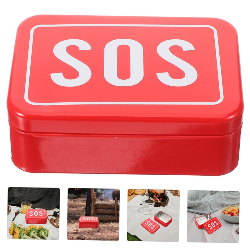 BIUDECO Survival Case for Outdoor Activities 2-Piece Metal Box Organized