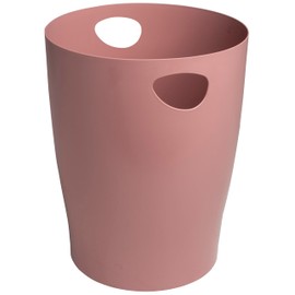 Exacompta - Ref 45338D – 1 Papierkorb mit Griffen ECOBIN Skandi – großes Fassungsvermögen 15 Liter – Maße 26,5 x 26,5 x 33,5 cm – für Büro oder Zuhause – Altrosa