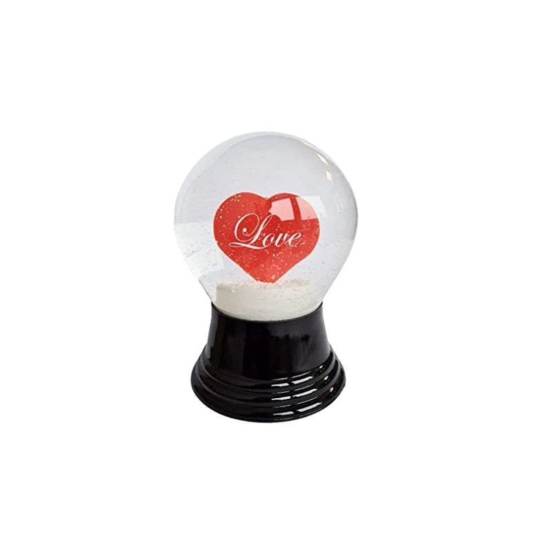 Real Glass Snow Globe - Almost Like Snow - Love