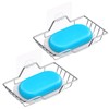 2 Pack soap Holder Shower, Adhesive soap Dish for Bathroom