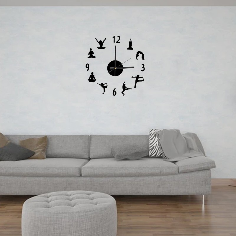 DIY Wall Clock Silent Stylish Decorative Frameless Hanging Clock for
