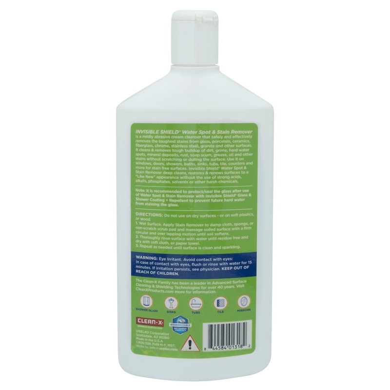 Unelko 13182 Invisible Shield Water Spot and Stain Remover for