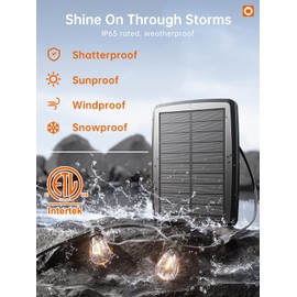 addlon 54FT(48+6) Solar String Lights Outdoor Waterproof with USB Port & Remote Control Dimmable Solar Patio Lights IP65 Solar Powered Edison LED Bulbs for Outside Bistro Camping