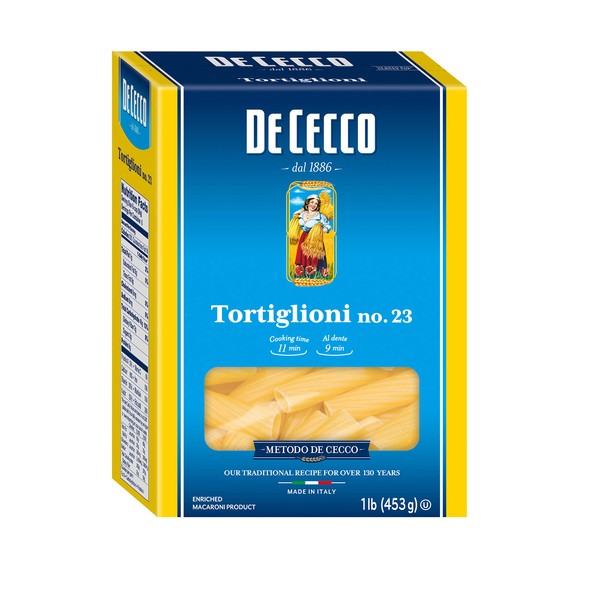 De Cecco Semolina Pasta, Tortiglioni No.23, 1 Pound (Pack of 5)
