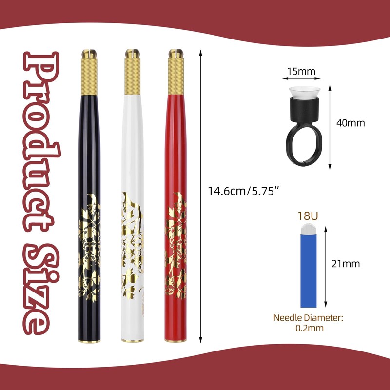 ATOMUS Microblading Pen Kit 3pcs Tattoo Eyebrow Manual Pen 10pcs