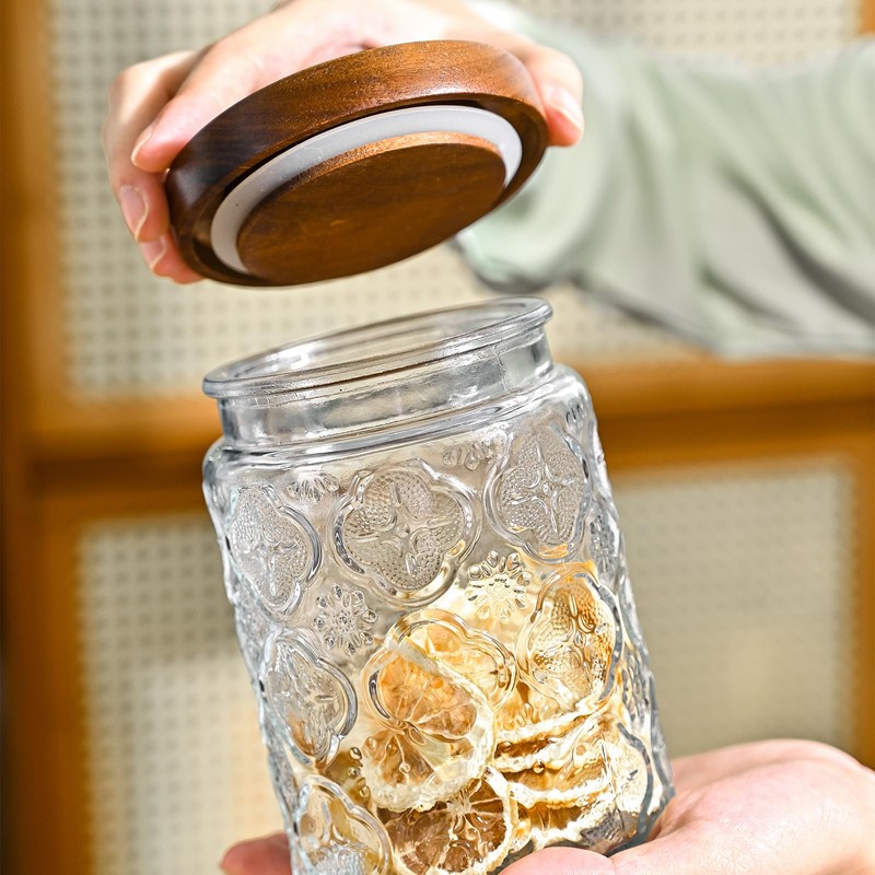 Adodeen 3-Pack 32oz Glass Jar With Airtight Lid,Kitchen Canisters For